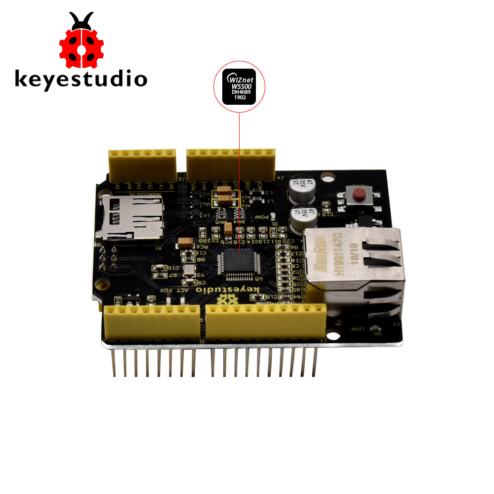Ethernet Module W5500 - Плата расширения управления Ethernet Keyestudio W5500