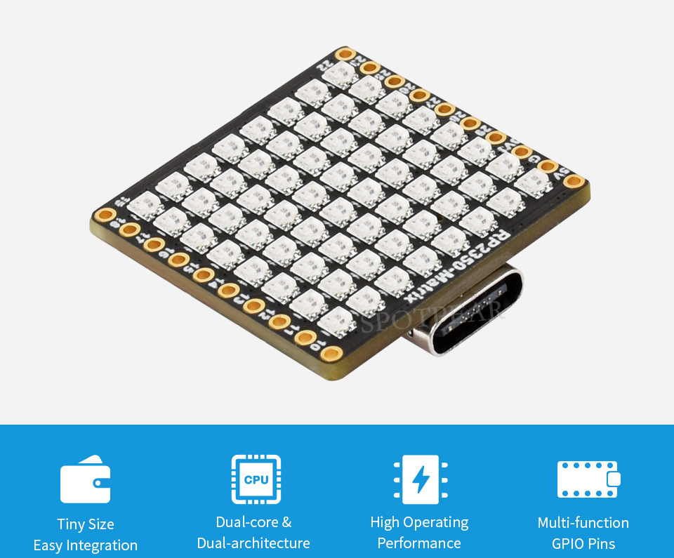Плата разработки матрицы RP235 – обзор и цена Rgb Led Matrix 8X8